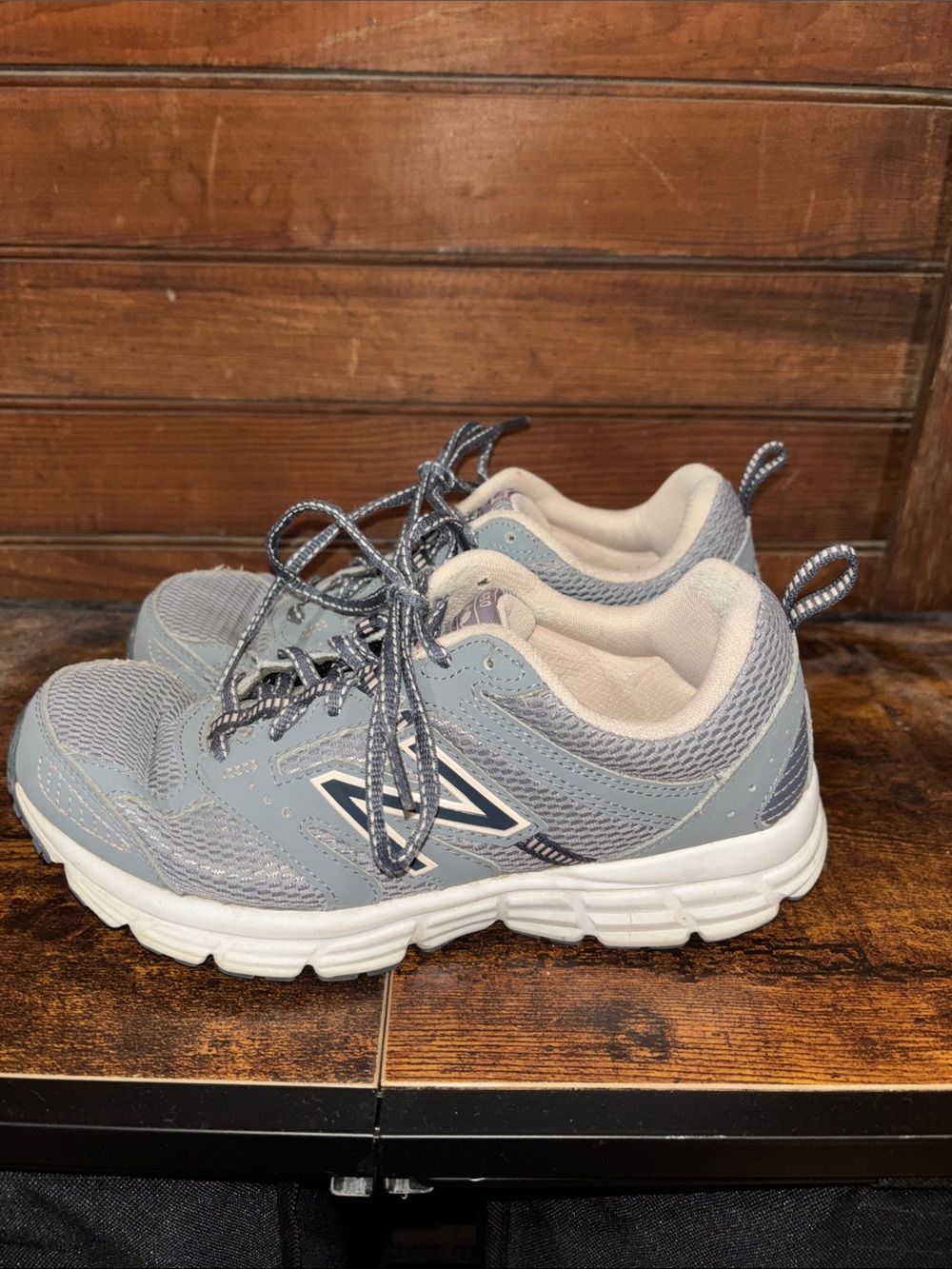 New Balance Kids' Light Gray and White Sneakers